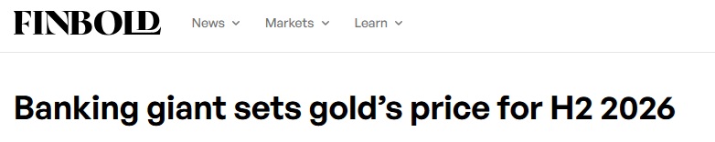 黄金暴涨远超此前预测！银行业巨头摩根士丹利重设2026年下半年金价目标