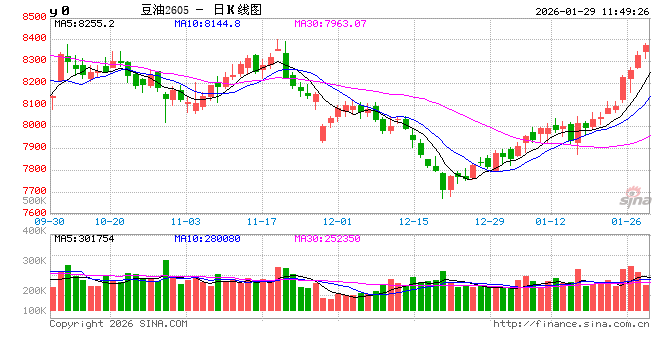 豆油:2025年现货明显上涨 预计2026年延续涨势