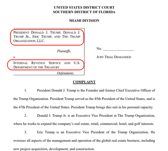 “避税大师”特朗普起诉美国税局和财政部,索赔100亿美元