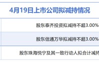 4月19日增减持汇总：海森药业等3股拟减持，暂无A股增持（表）