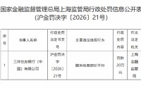 三井住友银行（中国）因服务收费质价不符被罚20万元