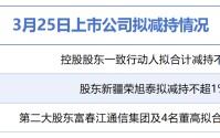 3月25日增减持汇总：凯格精机等3股拟减持，无A股公司披露增持情况（表）