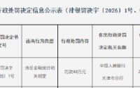 天津滨海扬子村镇银行被罚40万元：违反金融统计相关规定