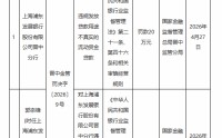 浦发银行晋中分行被罚20万元：违规发放贷款用途不真实的流动资金贷款