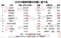 2025胡润中国500强发布：小米价值增长3570亿首次进入前十