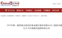 年内首家！0.6亿元二级资本债决定不赎回，被整合前夜青海互助农商行选择“按兵不动”
