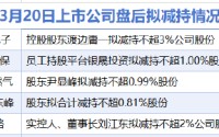 3月20日增减持汇总：新天然气等5家公司拟减持 当日暂无A股增持（表）