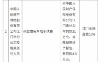 人保财险江门市分公司被21万元：列支虚假车险手续费