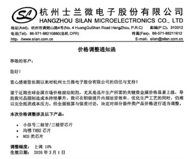 华润微、士兰微、英飞凌等多家半导体厂商涨价!