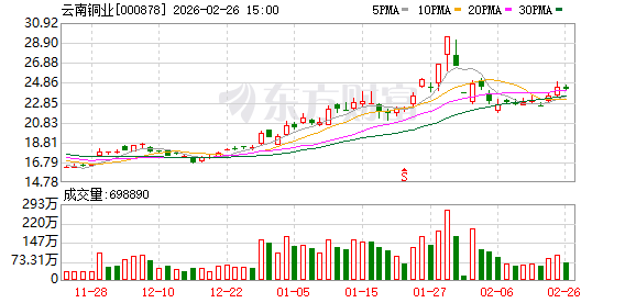 云南铜业:截至2025年6月末,公司保有铜资源矿石量9.56亿吨