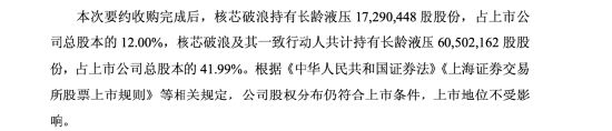 长龄液压控制权交接,夏继发家族让出29.99%股份,无锡核芯破浪持股升至41.99% | 长三角资本局