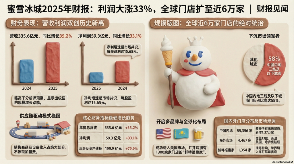 蜜雪冰城净2025年利润同比大涨33%,营收增长35.2%,全球门店扩至近6万家 | 财报见闻