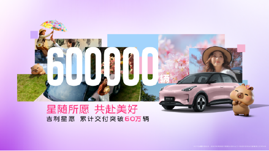 全品类车型销量冠军再进阶，吉利星愿536天达成60万交付，重磅宠粉权益同步上线