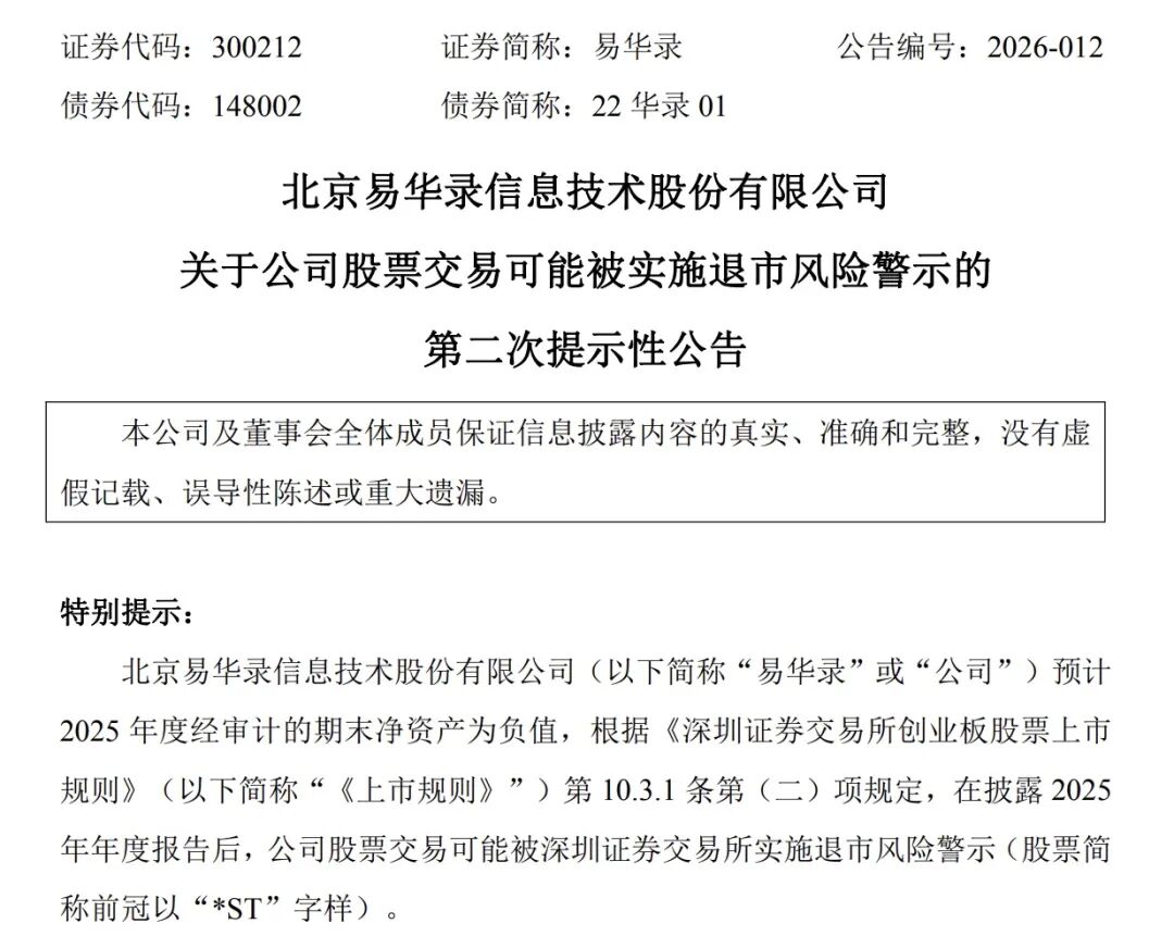 一股将退市,今年累跌超70%,4股发布退市风险警示