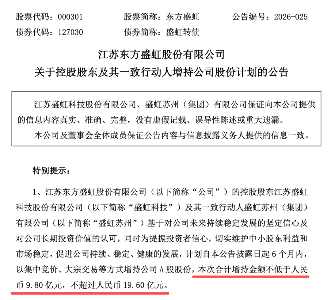 000301,控股股东计划最高增持19.6亿元!