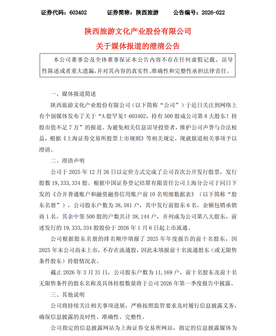 手持500股,跻身“十大股东榜”?A股此前已有先例