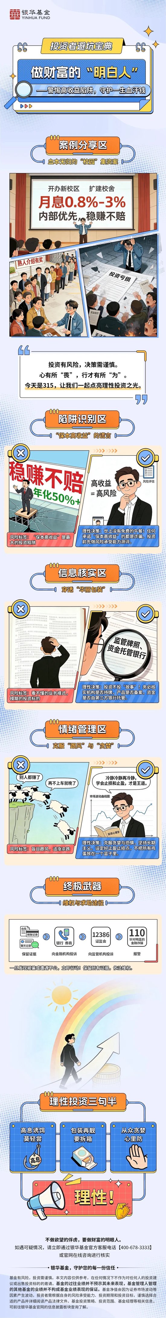 515投资者保护|银华基金《投资者避坑宝典》系列栏目:用趣味漫画形式 将诈骗套路等内容转化为通俗易懂作品