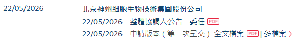 神州细胞,递交香港IPO招股书,中信证券独家保荐